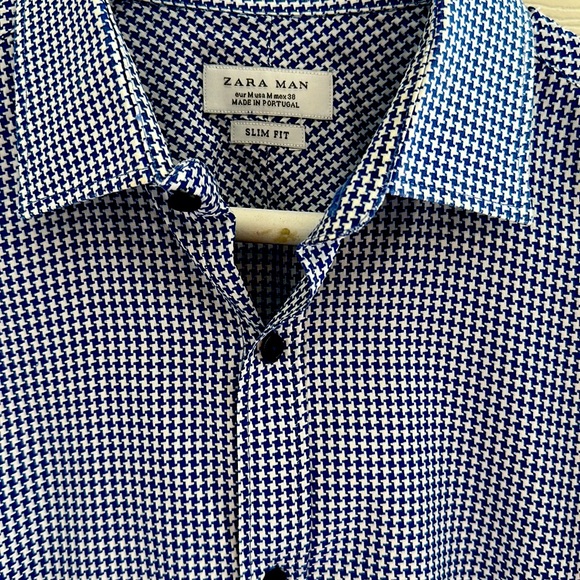 Men’s Zara slim fit gingham dress shirt - Picture 2 of 3